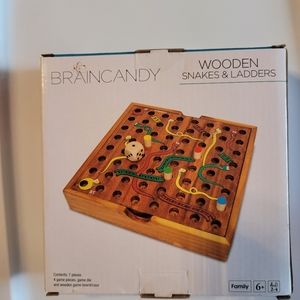 Wooden Snakes & Ladders Game.